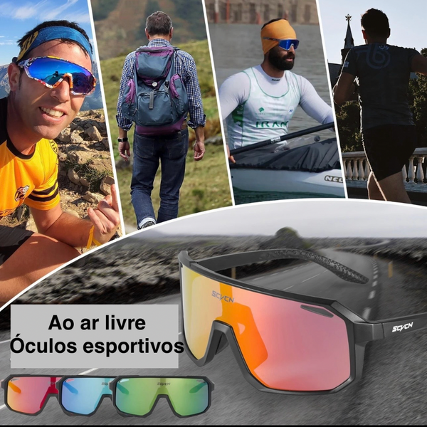 Óculos de ciclismo SCVCN UV400 detalhe lateral